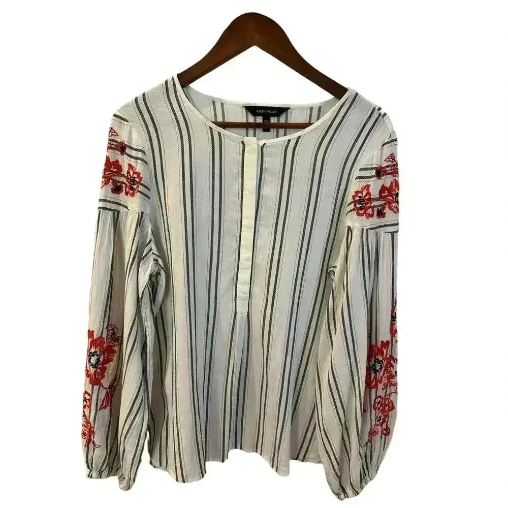 Karen Millen
Embroidered Blouson Sleeve Top Size US 10